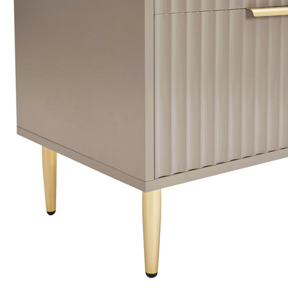 Evie 2 Drawer Bedside Table - Taupe