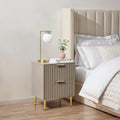 Evie 2 Drawer Bedside Table - Taupe