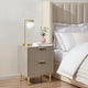 Evie 2 Drawer Bedside Table - Taupe