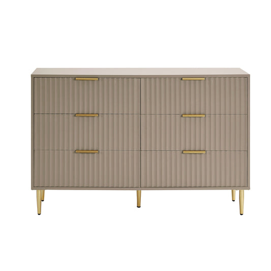 Evie 6 Drawer Chest - Taupe