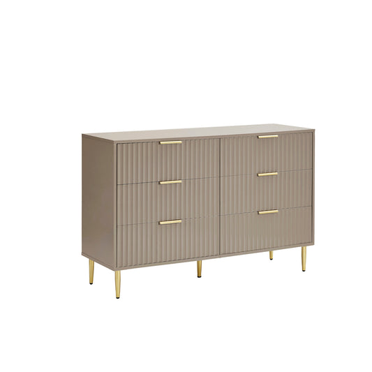 Evie 6 Drawer Chest - Taupe