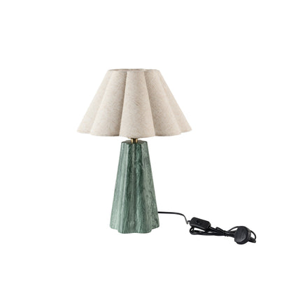 Elle Marble Effect Table Lamp - Green