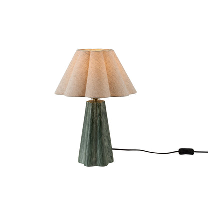 Elle Marble Effect Table Lamp - Green