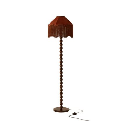 Enzo Suede Tassel Fringe Floor Shade - Burnt Terracotta