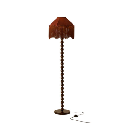 Enzo Suede Tassel Fringe Floor Shade - Burnt Terracotta