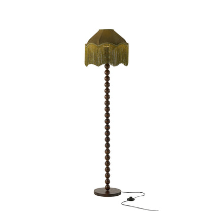 Enzo Suede Tassel Fringe Floor Shade - Rich Green