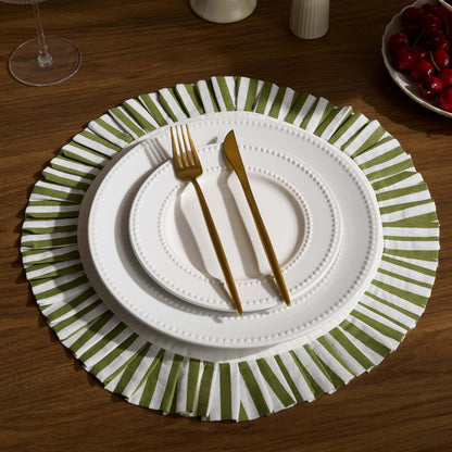 Farron Frill Edge Christmas Set of 4 Placemats - Green