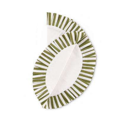 Farron Frill Edge Christmas Set of 4 Placemats - Green