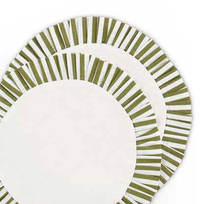 Farron Frill Edge Christmas Set of 4 Placemats - Green
