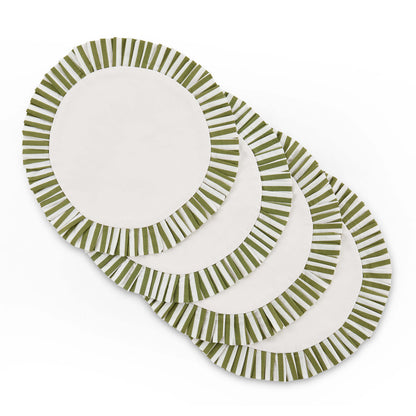 Farron Frill Edge Christmas Set of 4 Placemats - Green