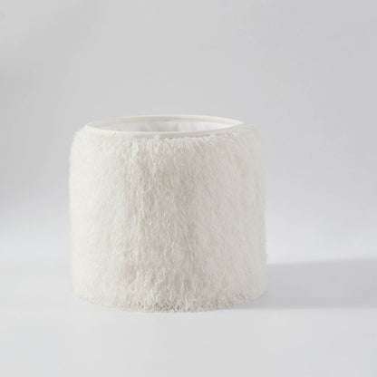 Faux Fur Sheepskin Storage Basket - Off-White