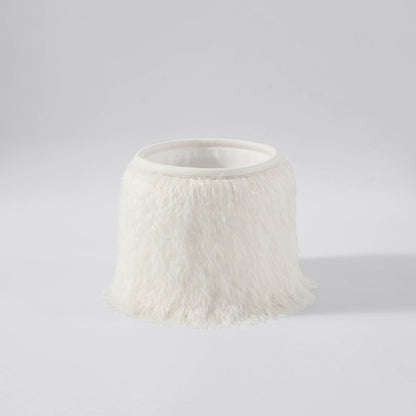 Faux Fur Sheepskin Storage Basket - Off-White