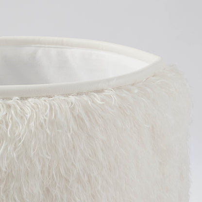 Faux Fur Sheepskin Storage Basket - Off-White
