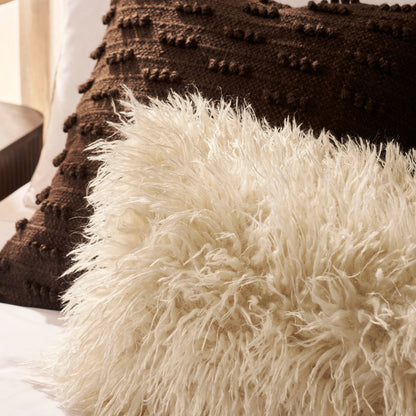Faux Fur Sheepskin Cushion Cover - Off White