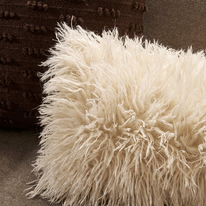 Faux Fur Sheepskin Cushion Cover - Off White
