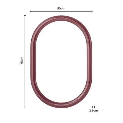 Faye Bubble 50x75cm Oval Wall Mirror - Wine