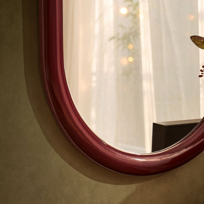 Faye Bubble 50x75cm Oval Wall Mirror - Wine