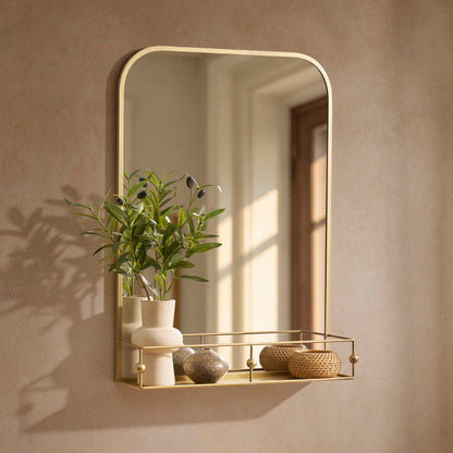Ginnie 50 x 66cm Shelf Mirror - Gold