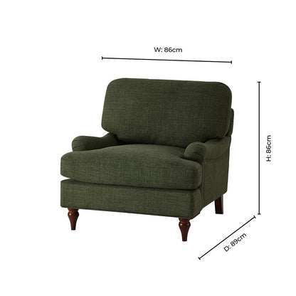 Hampshire Armchair - Woven Pine Green