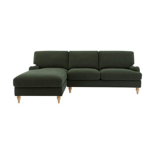 Hampshire Left Hand Chaise Sofa - Dark Olive