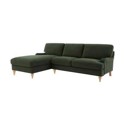 Hampshire Left Hand Chaise Sofa - Dark Olive