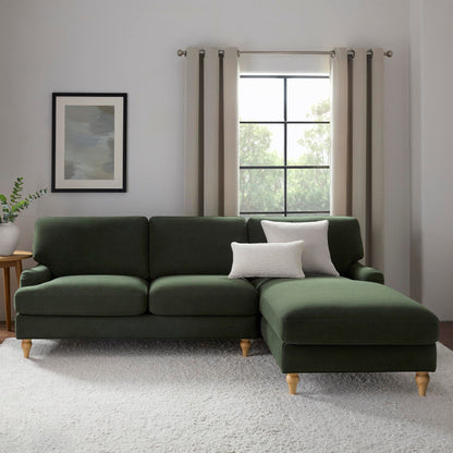 Hampshire Right Hand Chaise Sofa - Dark Olive