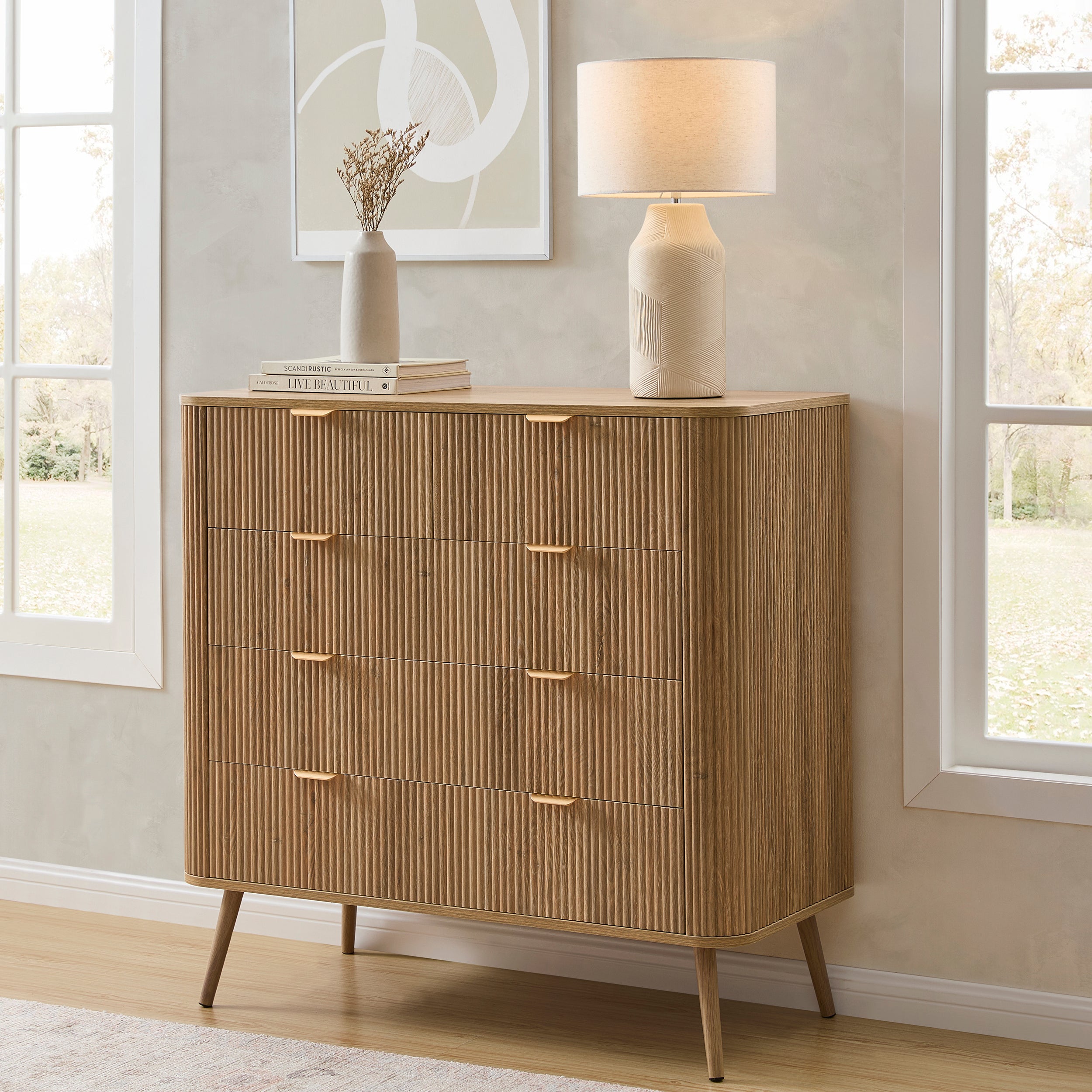 Hattie 5 Drawer Chest - Light Wood – DUSK