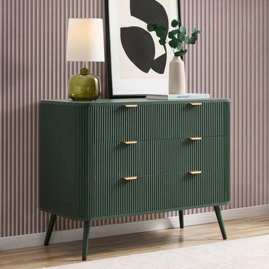 Hattie 3 Drawer Chest - Dark Green