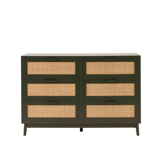 Isla 6 Drawer Chest - Forest Green