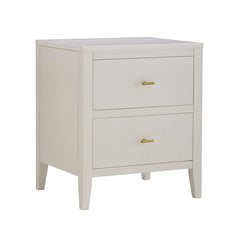 Poppy 2 Drawer Bedside Table - Stone/Gold