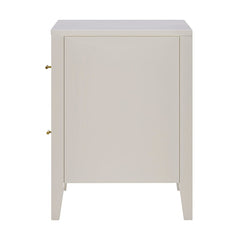 Poppy 2 Drawer Bedside Table - Stone/Gold