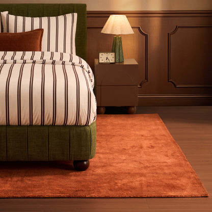 Kayla Plain Viscose Loop Rug - Burnt Orange