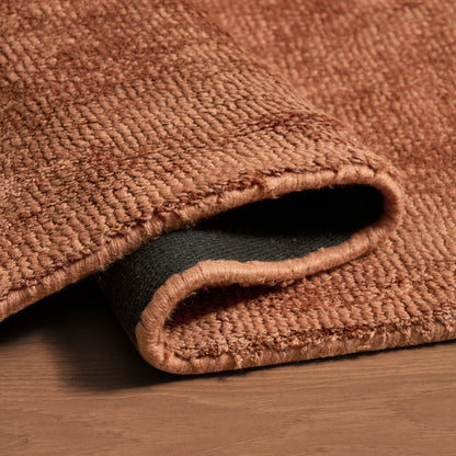Kayla Plain Viscose Loop Rug - Burnt Orange
