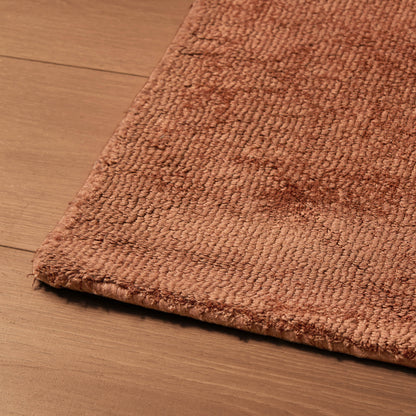 Kayla Plain Viscose Loop Rug - Burnt Orange