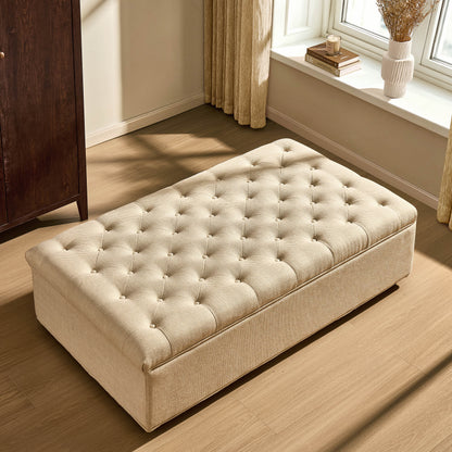Kennadi Small Double Pouffe Sofa Bed - Beige
