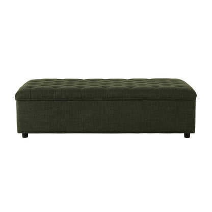 Kennadi Small Double Pouffe Sofa Bed - Woven Pine Green
