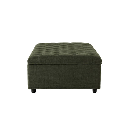 Kennadi Small Double Pouffe Sofa Bed - Woven Pine Green