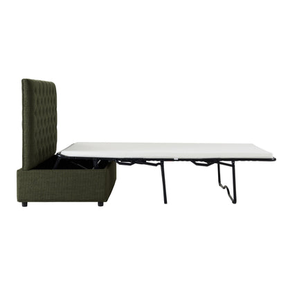Kennadi Small Double Pouffe Sofa Bed - Woven Pine Green