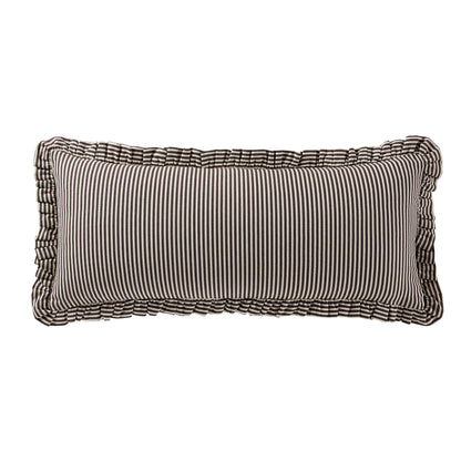 Lulu Cotton Frill Stripe Edge Cushion Cover - Chocolate