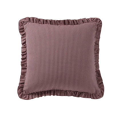 Lulu Cotton Frill Stripe Edge Cushion Cover - Pink
