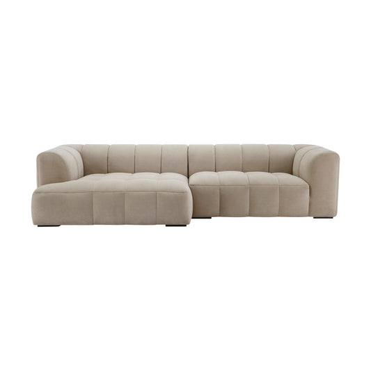 Manhattan Left Hand Large Chaise Sofa - Stone