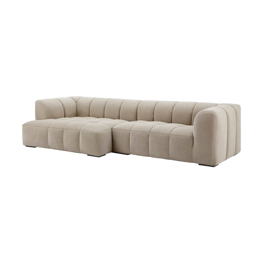 Manhattan Left Hand Large Chaise Sofa - Stone