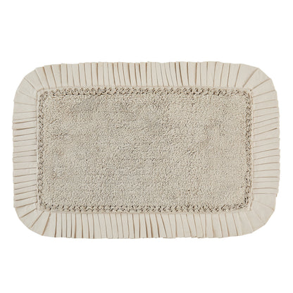 Marion Frill Edge Cotton Bath Mat - Natural