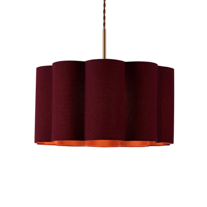 Mel Linen Scallop Ceiling Shade - Berry