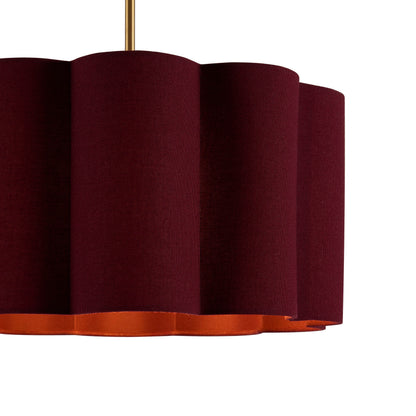 Mel Linen Scallop Ceiling Shade - Berry