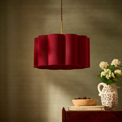 Mel Linen Scallop Ceiling Shade - Berry