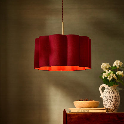 Mel Linen Scallop Ceiling Shade - Berry