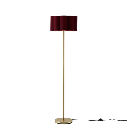 Mel Linen Scallop Floor Shade - Berry