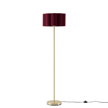 Mel Linen Scallop Floor Shade - Berry