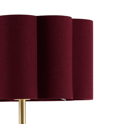 Mel Linen Scallop Floor Shade - Berry
